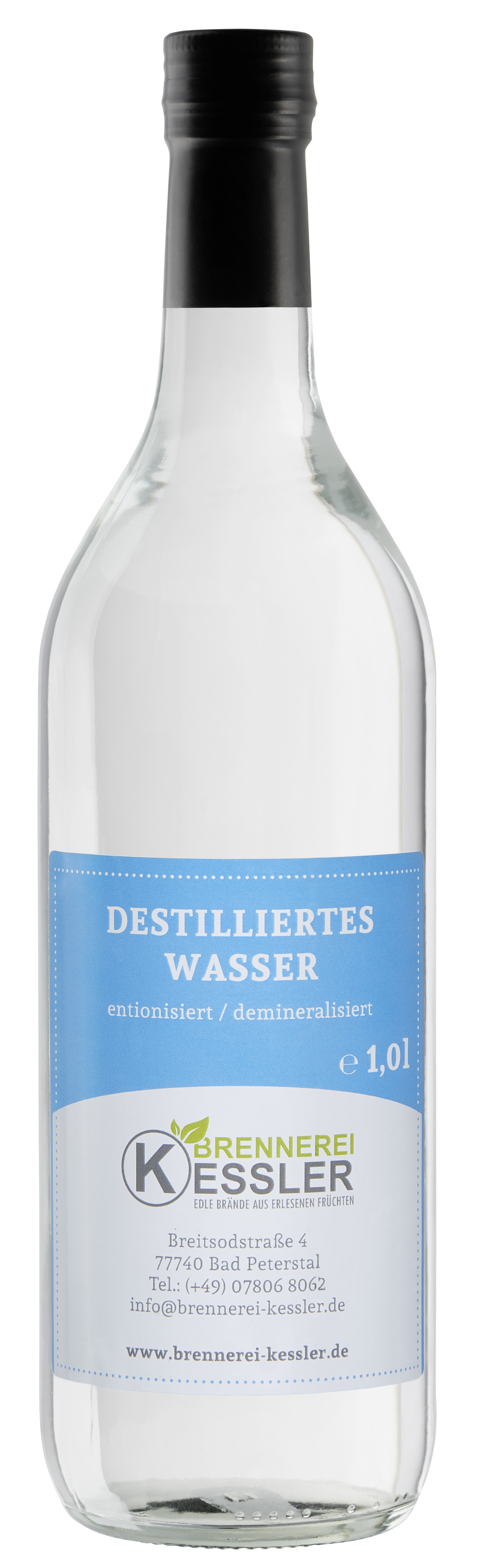 Destilliertes Wasser Aqua dest.  Brennerei Kessler – Edle Brände aus  erlesenen Früchten