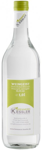 Brennerei Kessler Weingeist Primasprit Trinkalkohol 96,4%vol. 1000ml